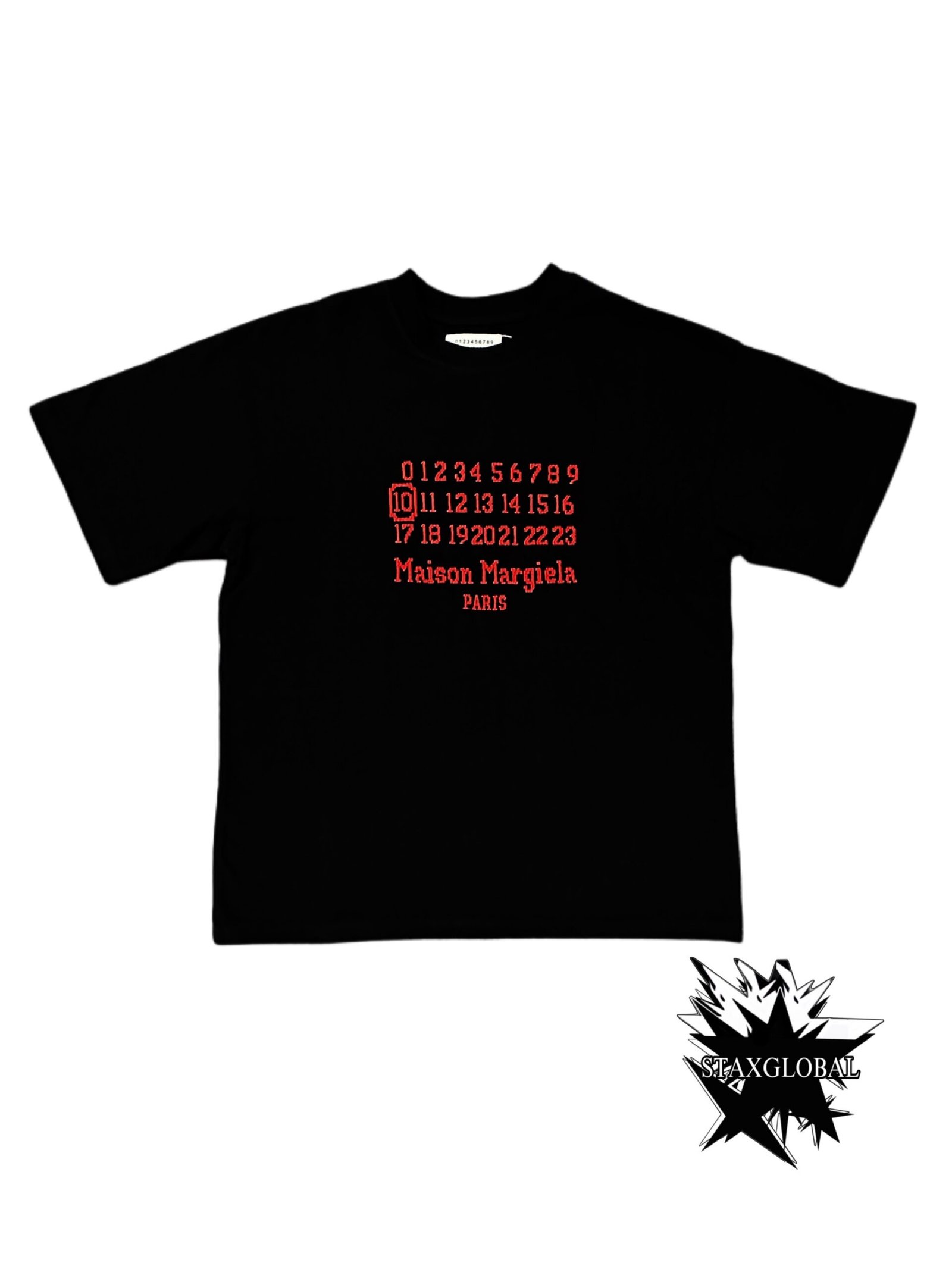 Maison Margiela Numbers Red Letters Paris T-Shirt