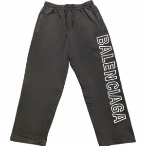 Balenciaga Dark Grey Embroidered Sweatpants