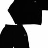 Alo Black Sweatshirt and Sweatpants Set