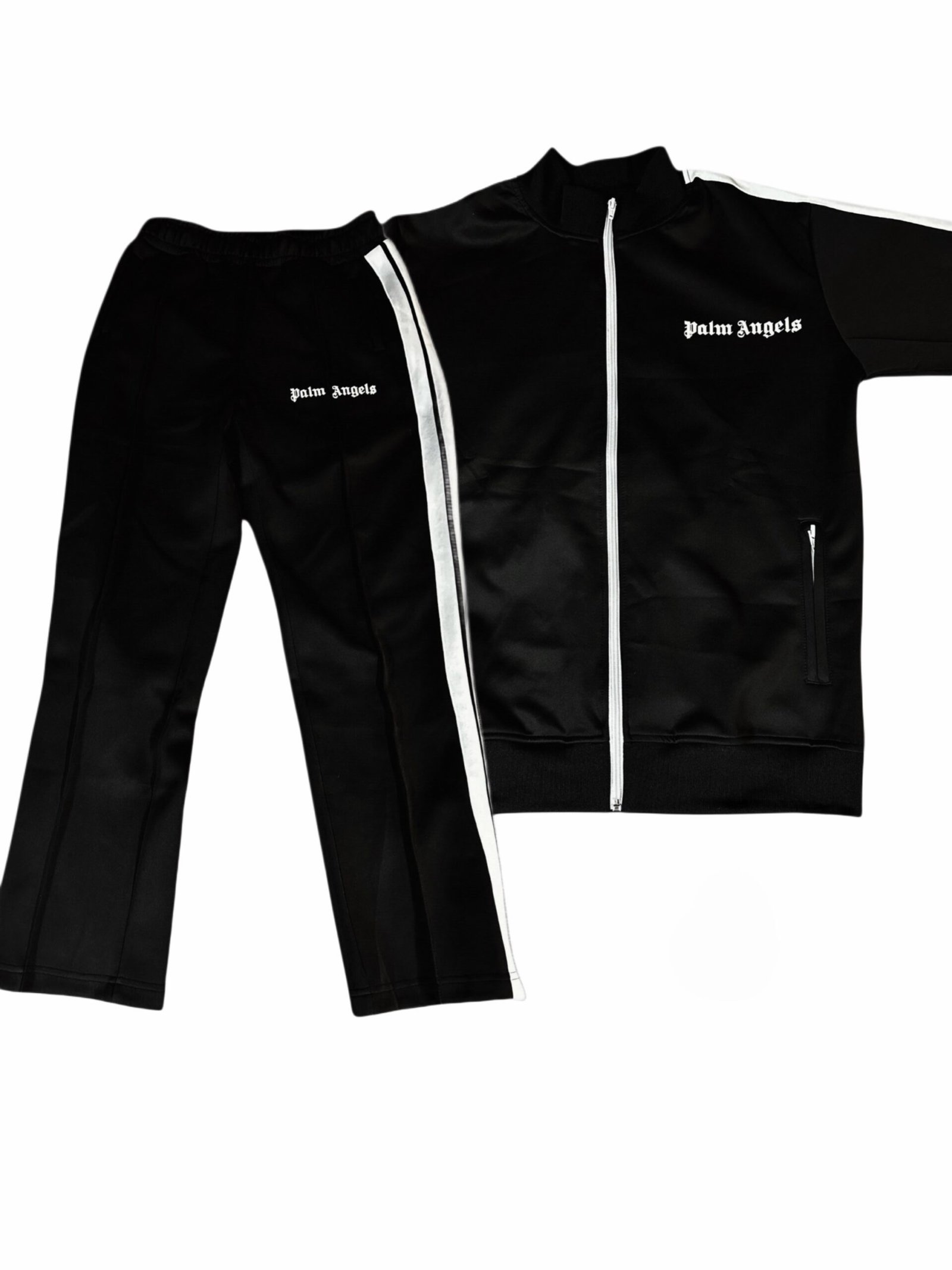 Palm Angels Tracksuit Set SweatPants/Zip Up Black and White