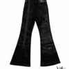 STAXGLOBAL Black Flared Laced Up Detail Jeans