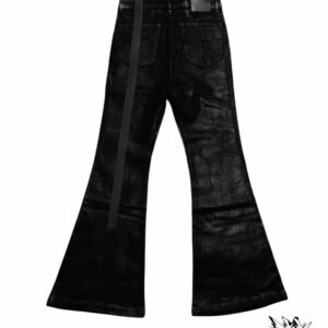 STAXGLOBAL Black Flared Laced Up Detail Jeans