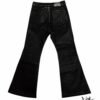 STAXGLOBAL Black Flared Laced Up Detail Jeans - Image 2