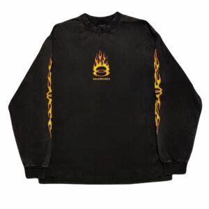 Balenciaga Flame Logo Long Sleeve Shirt