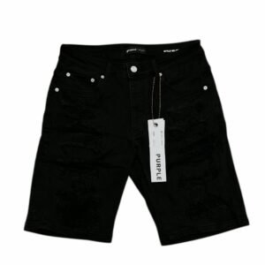 Purple Brand Black Distressed Denim Shorts