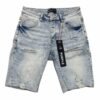 Purple Brand Light Blue Distressed Denim Jeans Shorts
