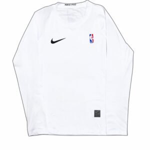 Nike Pro NBA White Compression Slim Fit Long Sleeve Shirt Slim Fit