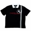Taele Plus Black Polo Shirt Red Script White Collar Star Horse Embroidery