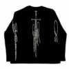 Saint Glamour Dagger Sword Cursive Black Long Sleeve - Image 2