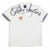 Vintage Black Script Graphic Embroidered Crest White Polo - Image 2