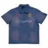 Everything Script Crest Blue Quarter-Zip Polo